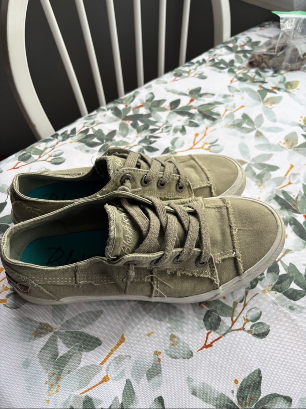 Blowfish Olive Green Canvas Lace-Up Sneakers